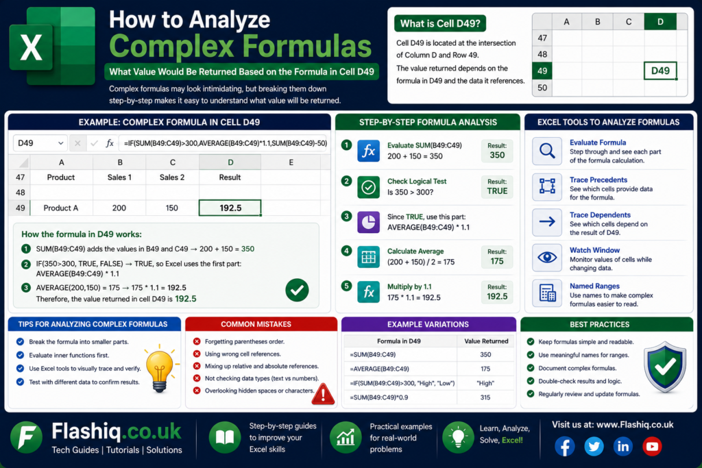What Value Would Be Returned Based on the Formula in Cell D49