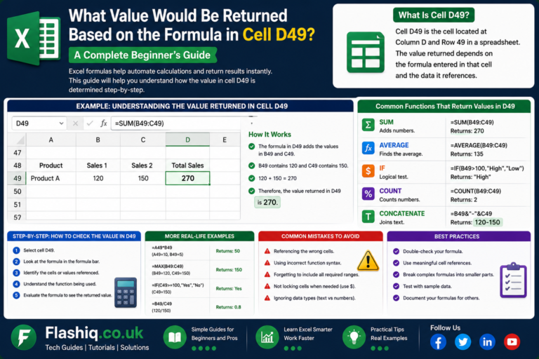 What Value Would Be Returned Based on the Formula in Cell D49