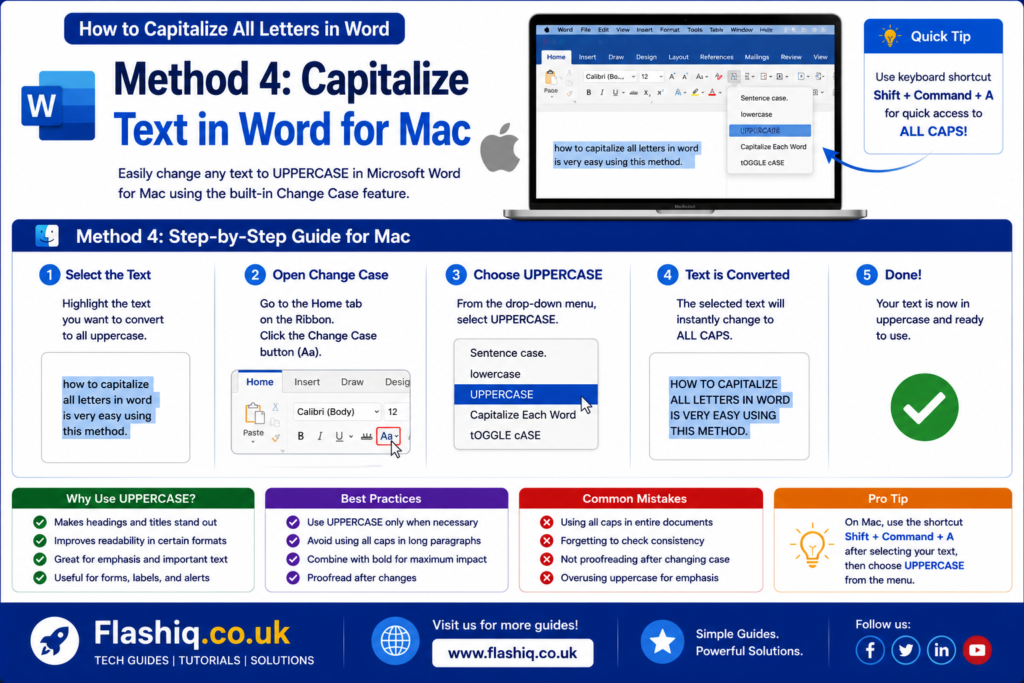How to Capitalize All Letters in Word